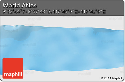 Physical Panoramic Map of the Area around 9° 15' 16" S, 118° 13' 29" E