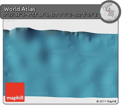 Satellite 3D Map of the Area around 9° 15' 16" S, 121° 37' 30" E