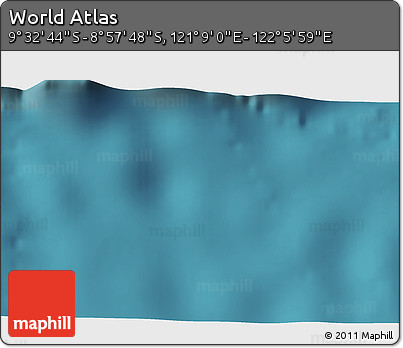 Satellite 3D Map of the Area around 9° 15' 16" S, 121° 37' 30" E