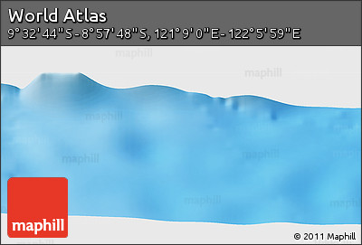 Physical Panoramic Map of the Area around 9° 15' 16" S, 121° 37' 30" E