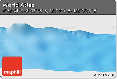 Physical Panoramic Map of the Area around 9° 15' 16" S, 121° 37' 30" E