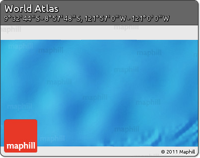 Physical 3D Map of the Area around 9° 15' 16" S, 121° 28' 29" W