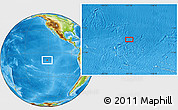 Physical Location Map of the area around 9° 15' 16" S, 121° 28' 29" W