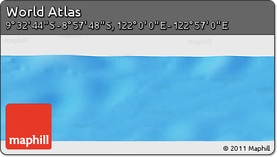 Physical Panoramic Map of the Area around 9° 15' 16" S, 122° 28' 29" E