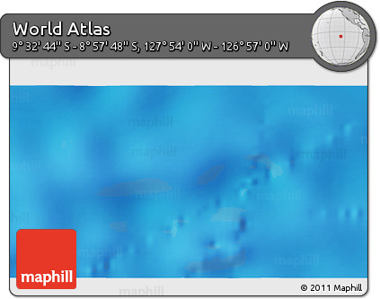 Physical 3D Map of the Area around 9° 15' 16" S, 127° 25' 30" W