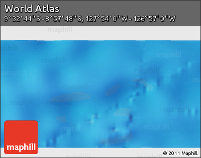 Physical 3D Map of the Area around 9° 15' 16" S, 127° 25' 30" W