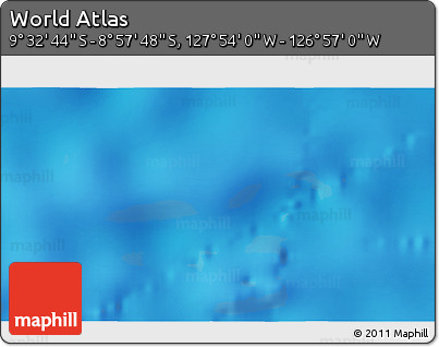 Physical 3D Map of the Area around 9° 15' 16" S, 127° 25' 30" W