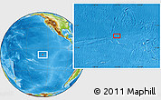 Physical Location Map of the area around 9° 15' 16" S, 127° 25' 30" W