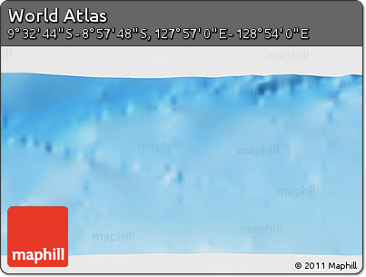 Physical 3D Map of the Area around 9° 15' 16" S, 128° 25' 30" E
