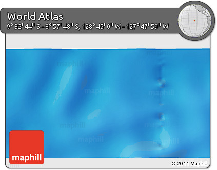 Physical 3D Map of the Area around 9° 15' 16" S, 128° 16' 30" W