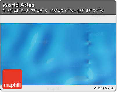 Physical 3D Map of the Area around 9° 15' 16" S, 128° 16' 30" W