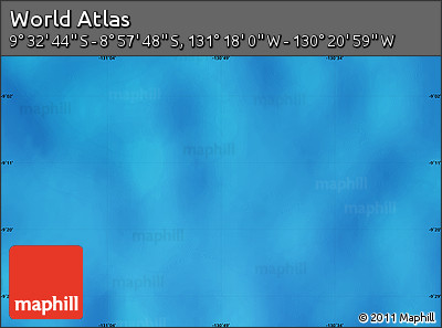 Physical Map of the Area around 9° 15' 16" S, 130° 49' 29" W