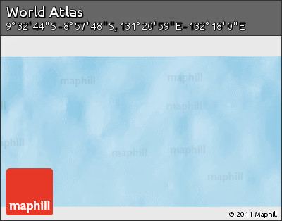 Physical 3D Map of the Area around 9° 15' 16" S, 131° 49' 29" E