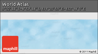Physical Panoramic Map of the Area around 9° 15' 16" S, 131° 49' 29" E