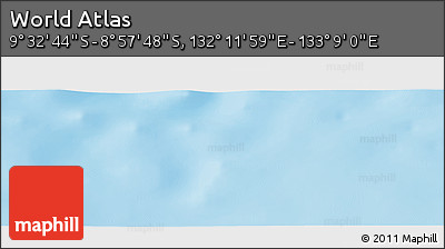 Physical Panoramic Map of the Area around 9° 15' 16" S, 132° 40' 30" E