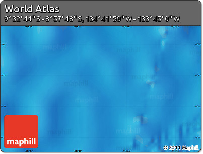 Physical Map of the Area around 9° 15' 16" S, 134° 13' 29" W
