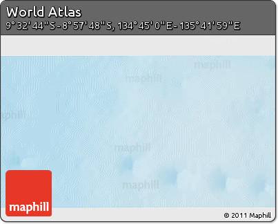 Physical 3D Map of the Area around 9° 15' 16" S, 135° 13' 29" E
