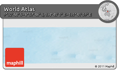Physical Panoramic Map of the Area around 9° 15' 16" S, 135° 13' 29" E
