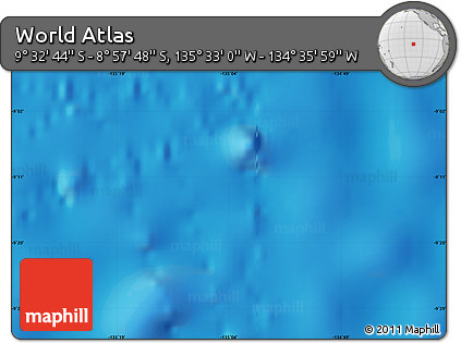 Physical Map of the Area around 9° 15' 16" S, 135° 4' 29" W