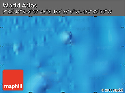 Physical Map of the Area around 9° 15' 16" S, 135° 4' 29" W