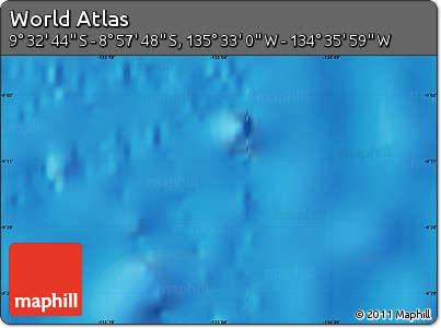 Physical Map of the Area around 9° 15' 16" S, 135° 4' 29" W
