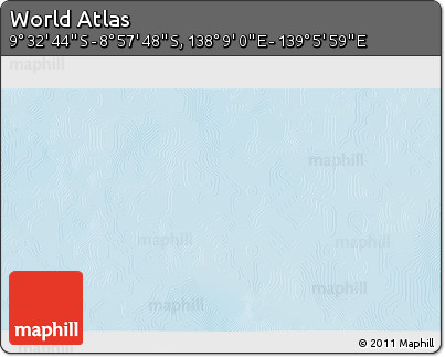 Physical 3D Map of the Area around 9° 15' 16" S, 138° 37' 30" E