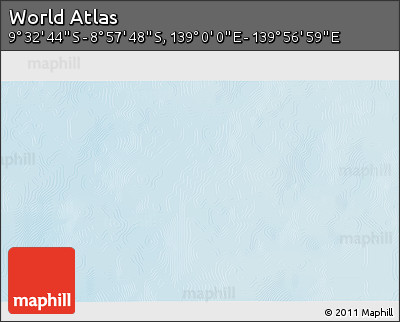 Physical 3D Map of the Area around 9° 15' 16" S, 139° 28' 29" E