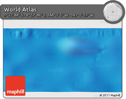 Physical 3D Map of the Area around 9° 15' 16" S, 143° 34' 29" W