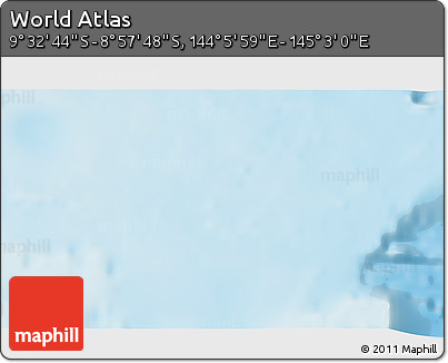 Physical 3D Map of the Area around 9° 15' 16" S, 144° 34' 29" E