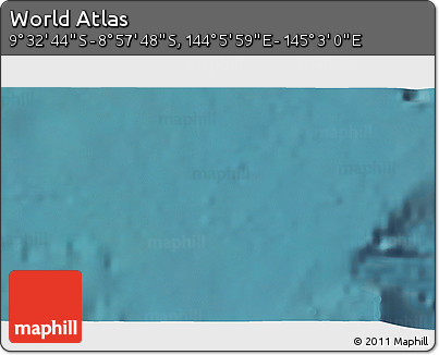 Satellite 3D Map of the Area around 9° 15' 16" S, 144° 34' 29" E