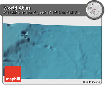 Satellite 3D Map of the Area around 9° 15' 16" S, 145° 25' 30" E
