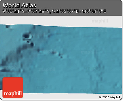 Satellite 3D Map of the Area around 9° 15' 16" S, 145° 25' 30" E