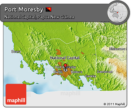Physical 3D Map of Port Moresby