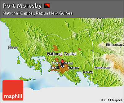 Physical 3D Map of Port Moresby