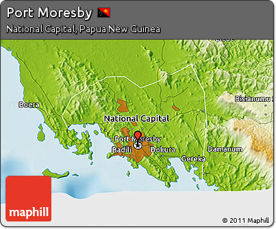 Physical 3D Map of Port Moresby