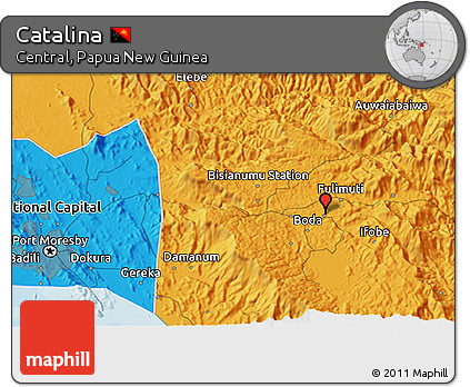 Political 3D Map of Catalina