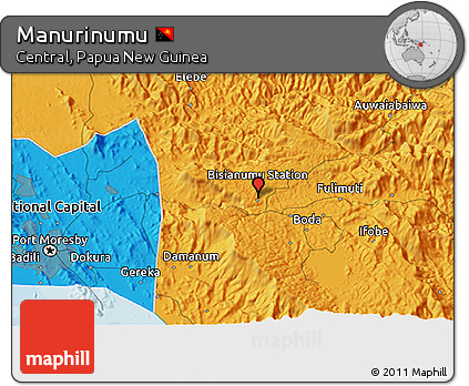 Political 3D Map of Manurinumu
