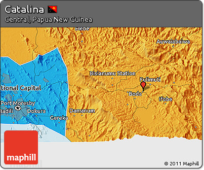 Political 3D Map of Catalina