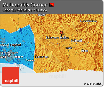Political 3D Map of McDonalds Corner