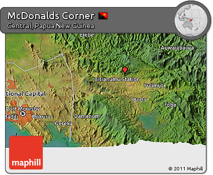 Satellite 3D Map of McDonalds Corner