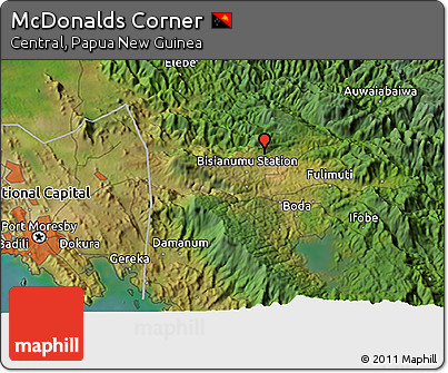 Satellite 3D Map of McDonalds Corner