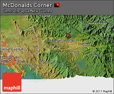 Satellite 3D Map of McDonalds Corner