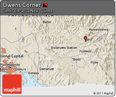 Shaded Relief 3D Map of Owens Corner