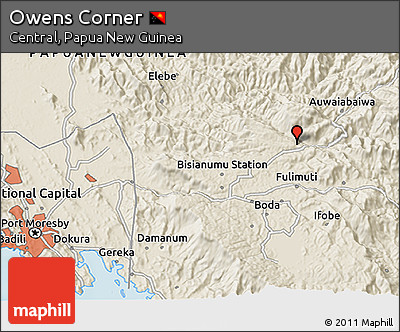 Shaded Relief 3D Map of Owens Corner