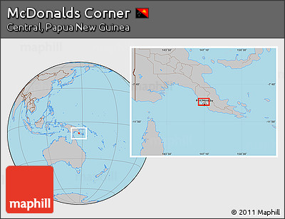 Gray Location Map of McDonalds Corner