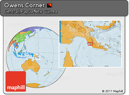 Political Location Map of Owens Corner