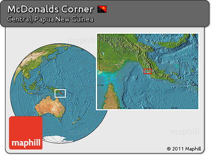 Satellite Location Map of McDonalds Corner