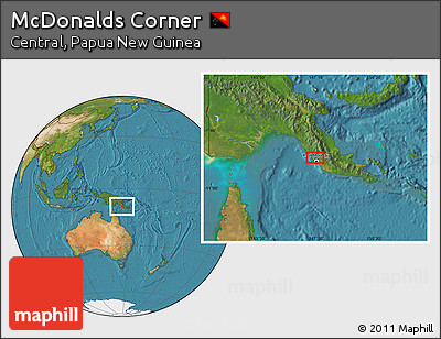 Satellite Location Map of McDonalds Corner