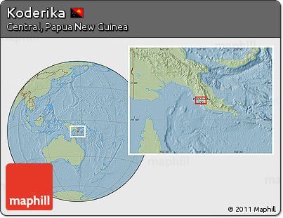 Savanna Style Location Map of Koderika, hill shading