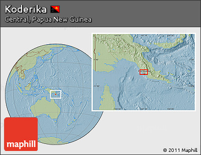 Savanna Style Location Map of Koderika, hill shading